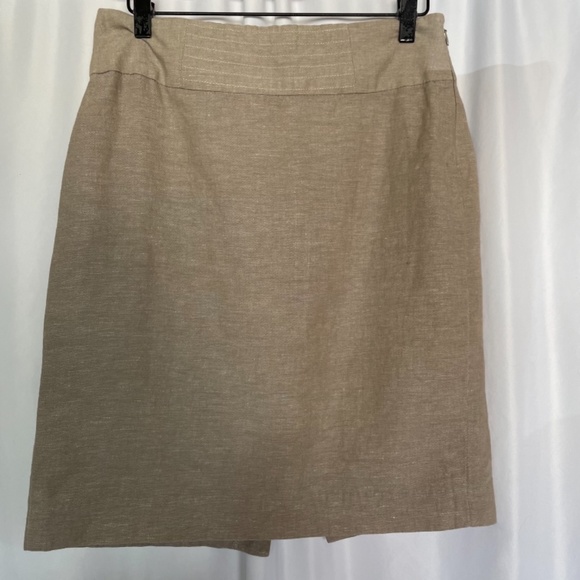 Banana Republic Linen Blend Skirt Tan Lined Size 4 - Picture 6 of 6